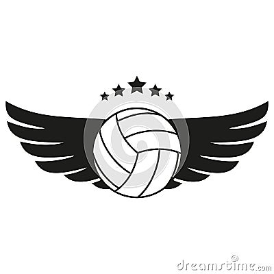 Volleyball championship logo illustration with a ball Vector Illustration